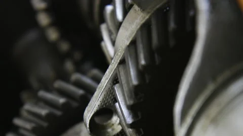 Gears In Motorcycle Engine, Close Up Stock Footage 146102885