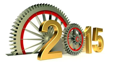 Gears with numbers 2015 Stock Illustration