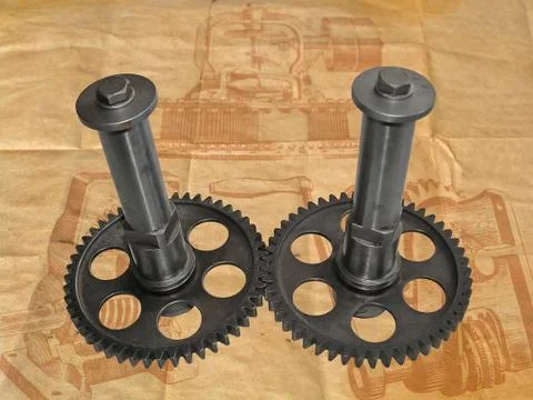 Gears on old drawing Stock Photos
