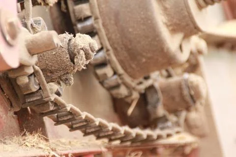 Gears on Old Farm Machine Stock Photos
