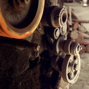 Gears of old machine Stock Photos