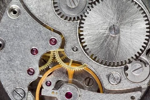 Gears of old mechanic clockwork gears of old mechanic clockwork close up C... Stock Photos