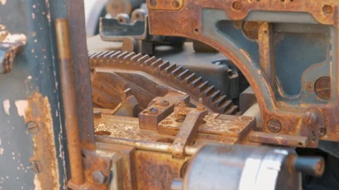Gears from old mechanism Video stock 107414481