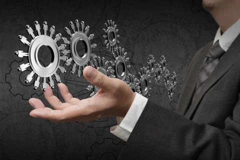 Gears or cogs as human worker symbols Stock Illustration