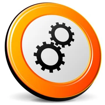 Gears orange icon Stock Illustration