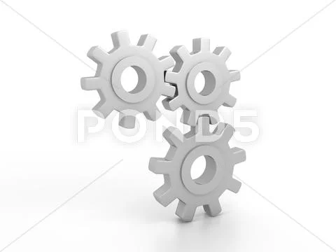 Gears over white background Stock Illustration