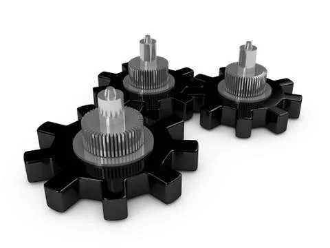 Gears over white background Stock Illustration