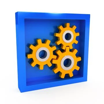 Gears over white background Stock Illustration