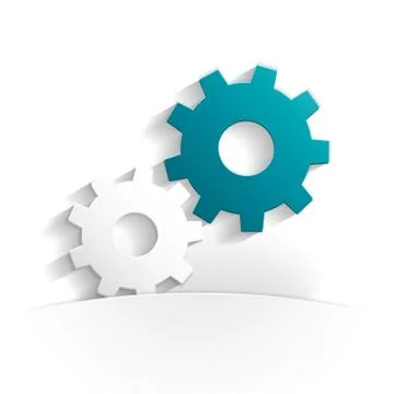Gears paper icon Stock Illustration