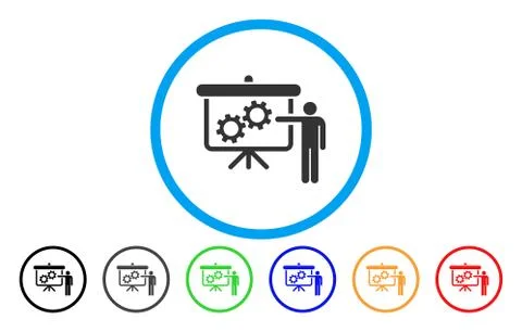 Gears Presentation Lecture Rounded Icon イラスト素材