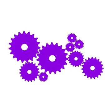 Gears in purple design Stock Illustration