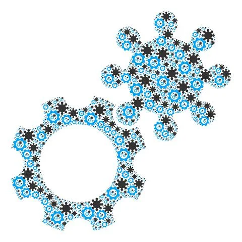 Gears Recursion Collage of Itself Items 库存插图