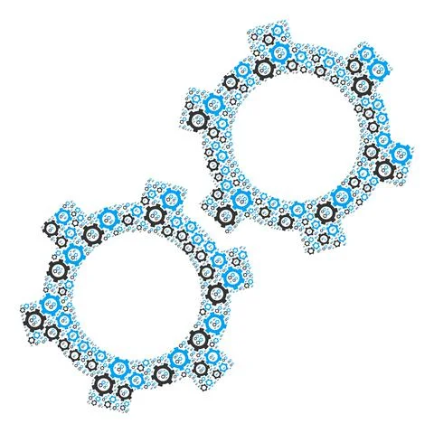 Gears Recursive Mosaic of Itself Items 库存插图