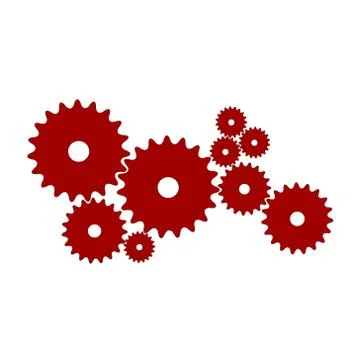 Gears in red design Stock Illustration