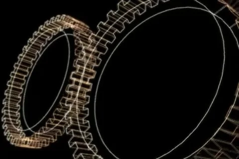 Gears Red Stock Footage 42425476