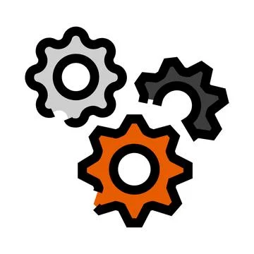 Gears representing settings, mechanics, and process automation Stock Illustration