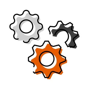 Gears representing teamwork, collaboration and engineering process Stock Illustration