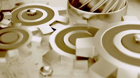 Gears rotate 库存影片 33420703