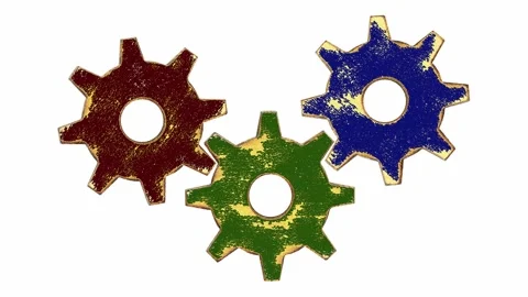 The gears rotate, time-lapse, 4k. A vigorous activity or work concept. Stock Footage 151459244