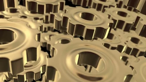 Gears Rotation Background. 3d render loop video. Full HD Video stock 69809665