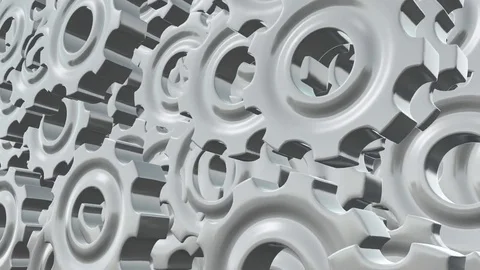 Gears Rotation Background. 3d render loop video. Full HD Stock Footage 69810284