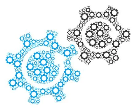 Gears Rotation Collage of Cogs Stock Illustration