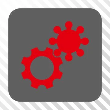 Gears Rounded Square Button Stock-Illustration
