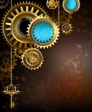 Gears on rusty background イラスト素材
