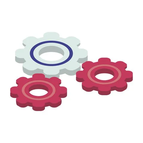 Gears settings machine isometric icon Illustrazione stock