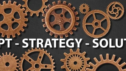 Gears show the way from problem to solution and success Stock Footage 131177616