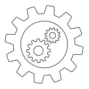 Gears sign simple icon on background. icon of work tools Stock Illustration