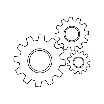 Gears sign simple icon on background. icon of work tools Stock Illustration