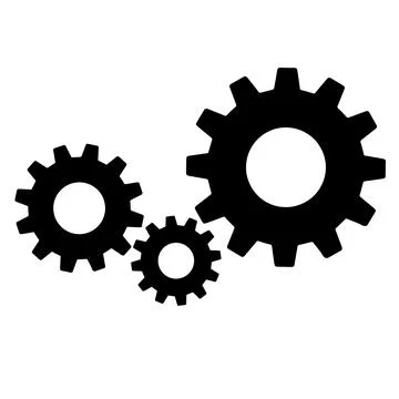 Gears sign simple icon on background. icon of work tools Stock Illustration