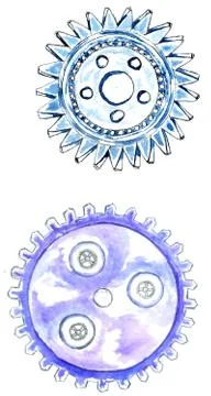 Gears sketch art Ilustración de archivo