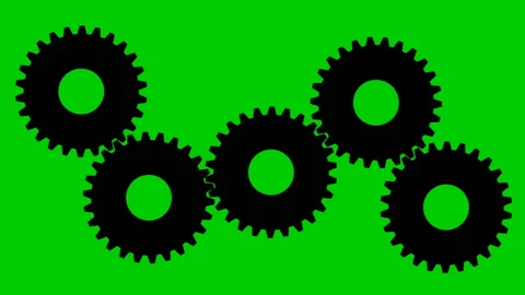 Gears spin 2 green Stock Footage 146179040