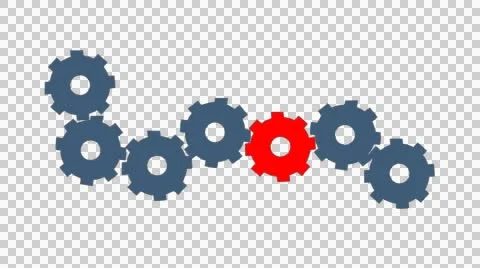 Gears spinning alpha loop Stock Footage 55534484