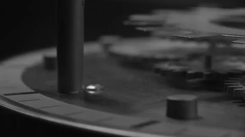 Gears Spinning Pan Stock Footage 35253542