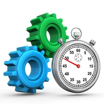 Gears stopwatch Stock Illustration
