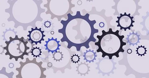 Gears structure for cartoon team background Stock Illustration