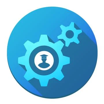 Gears with a student avatar 스톡 일러스트