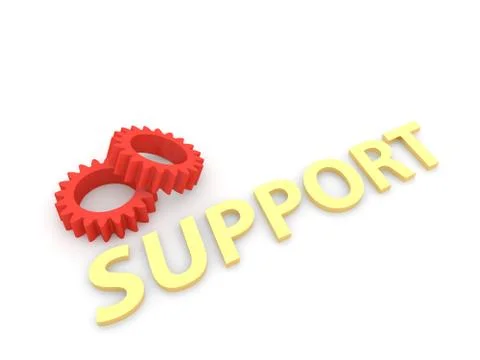 Gears support on a white background. Stock Illustration