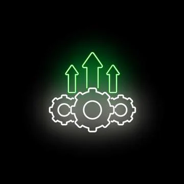 Gears symbolizing growth and optimization process with arrows Stock Illustration