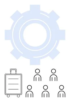 Gears of Teamwork Synchronizing Co-operation and Efficient Travel Stock Illustration