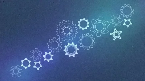 Gears. Technical drawing of gear .Engineering industry. Technology background. Stock Footage 301288638