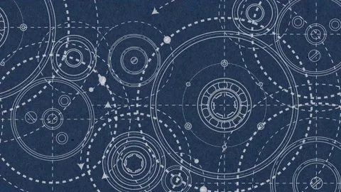 Gears. Technical drawing of gear .Engineering industry. Stock Footage 304681574