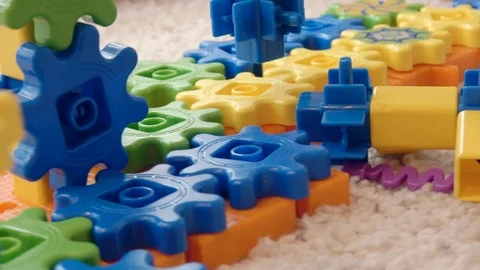 Gears Turning on Educational STEM gear toy 스톡 동영상 103182127