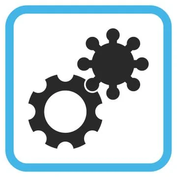 Gears Vector Icon In a Frame Stock-Illustration