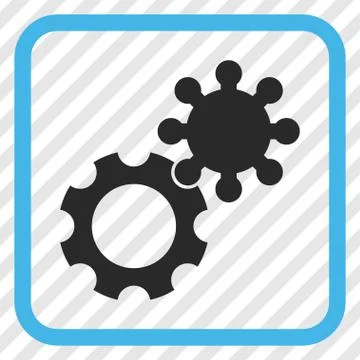 Gears Vector Icon In a Frame Stock-Illustration