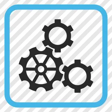 Gears Vector Icon In a Frame Stock-Illustration