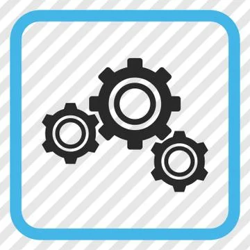 Gears Vector Icon In a Frame Stock-Illustration